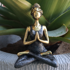 Yoga Lady Figure - Bronze and Black 24cm