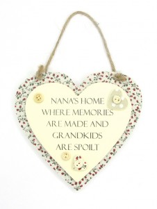 Sentiments Heart Hanging Plaques Nanas Home